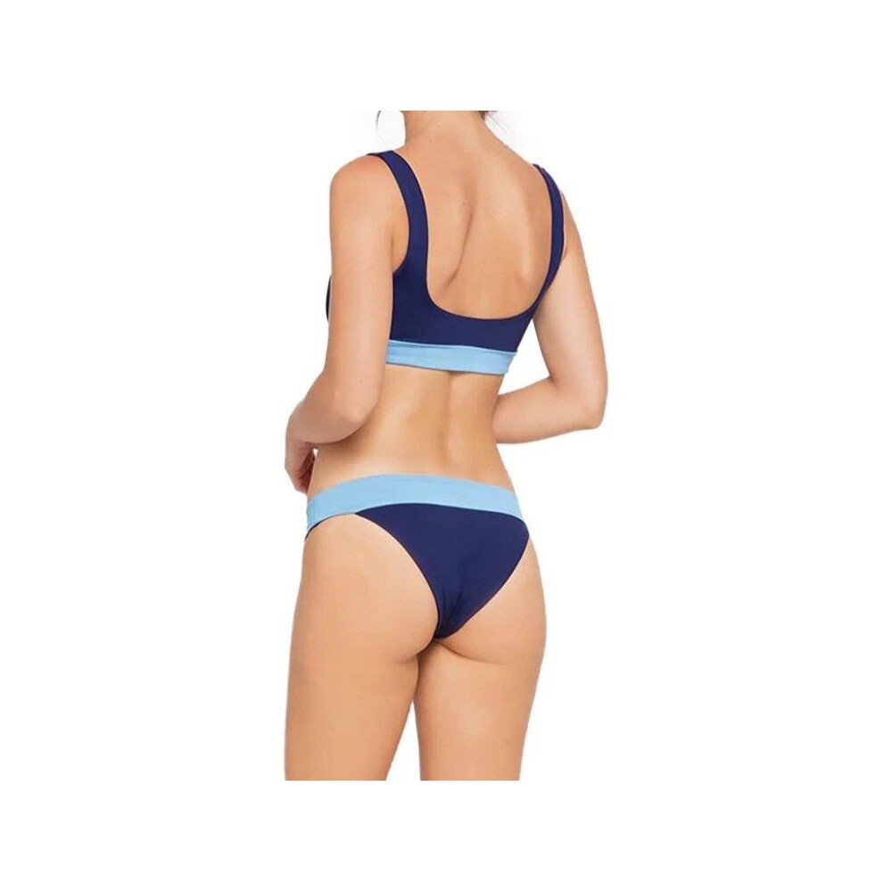 Romwe Blue Bikini Set Medium Color block Miller Style